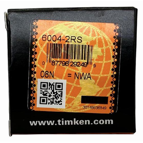 2PACK TIMKEN 6004-2RS Double Rubber Seal Bearings 20x42x12mm, Pre-Lubricated and Stable Performance and Cost Effective, Deep Groove Ball Bearings