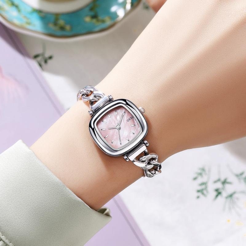 High Value Blush Women'S Watch Niche High-End Oval Watch Women'S Light Luxury Fritillary Quartz Watch