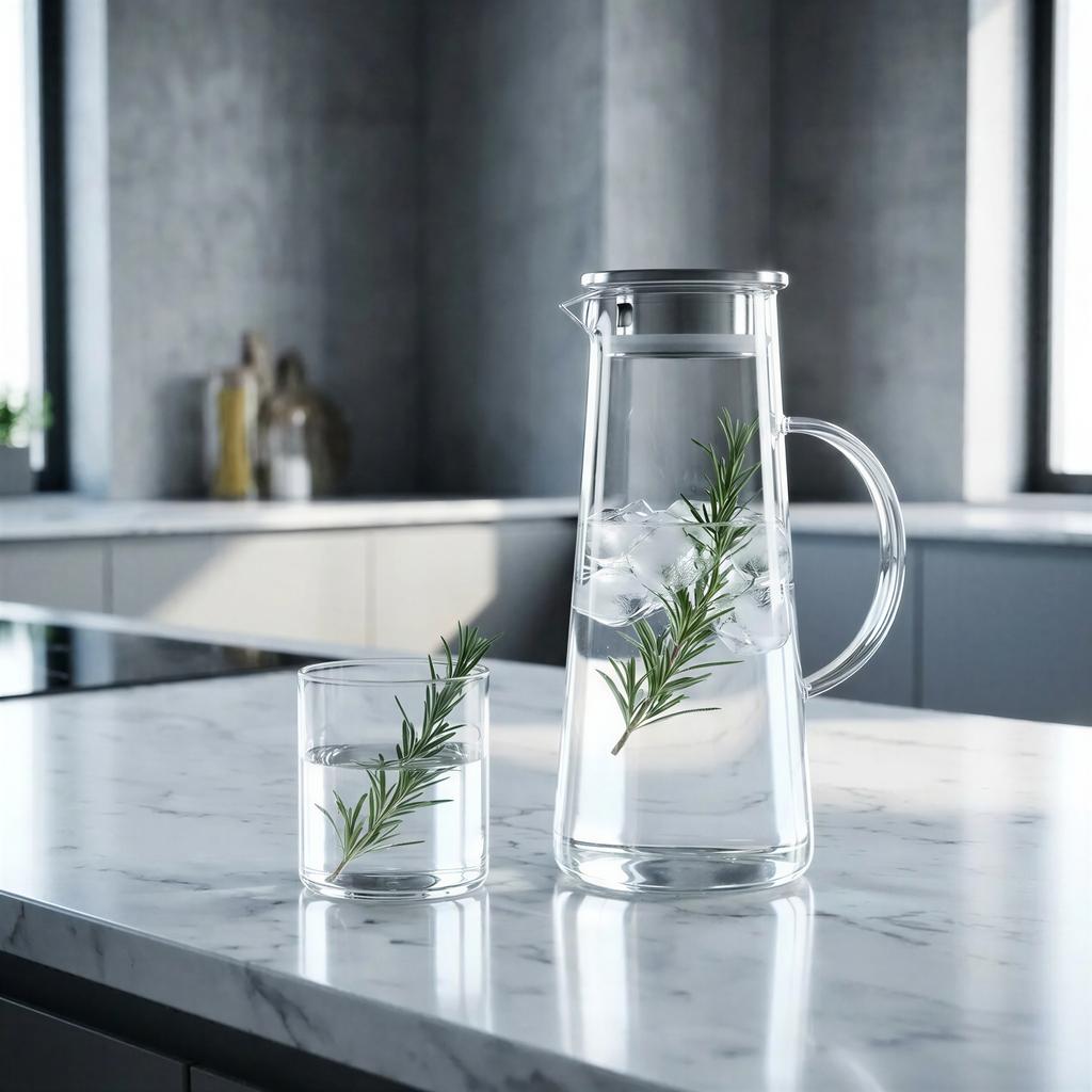 1.3L Glass Jug With Lid For Serving Tea, Water, Juice, Mulled Wine
