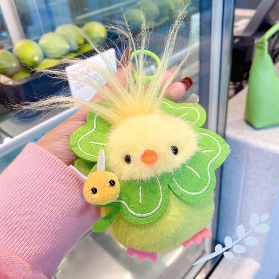 Doll Pendant Keychain Cartoon Style Long Hair Birds Shape Keyring Lightweight Key Holder Backpacks Cars Accessories