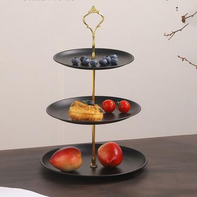 Fruktskål i rostfritt stål Lätt att använda 2/3 lager Tårt- och dessertfat Deformeras inte lätt Multifunktionell dessertdisplayhållare