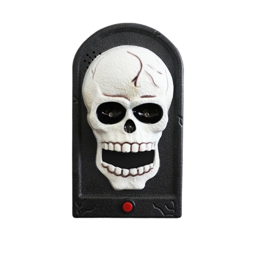 Halloween Doorbell Decorations,Animated Skulls Doorbell With Spooky Sounds,Decor With Lightup Eyeball,Trick Or Treats Event For Adult,Haunted House