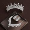 Magnificent Bride Headwear Crown Main Wedding Dress Hair Accessories Minimalist Necklace Three Piece Set