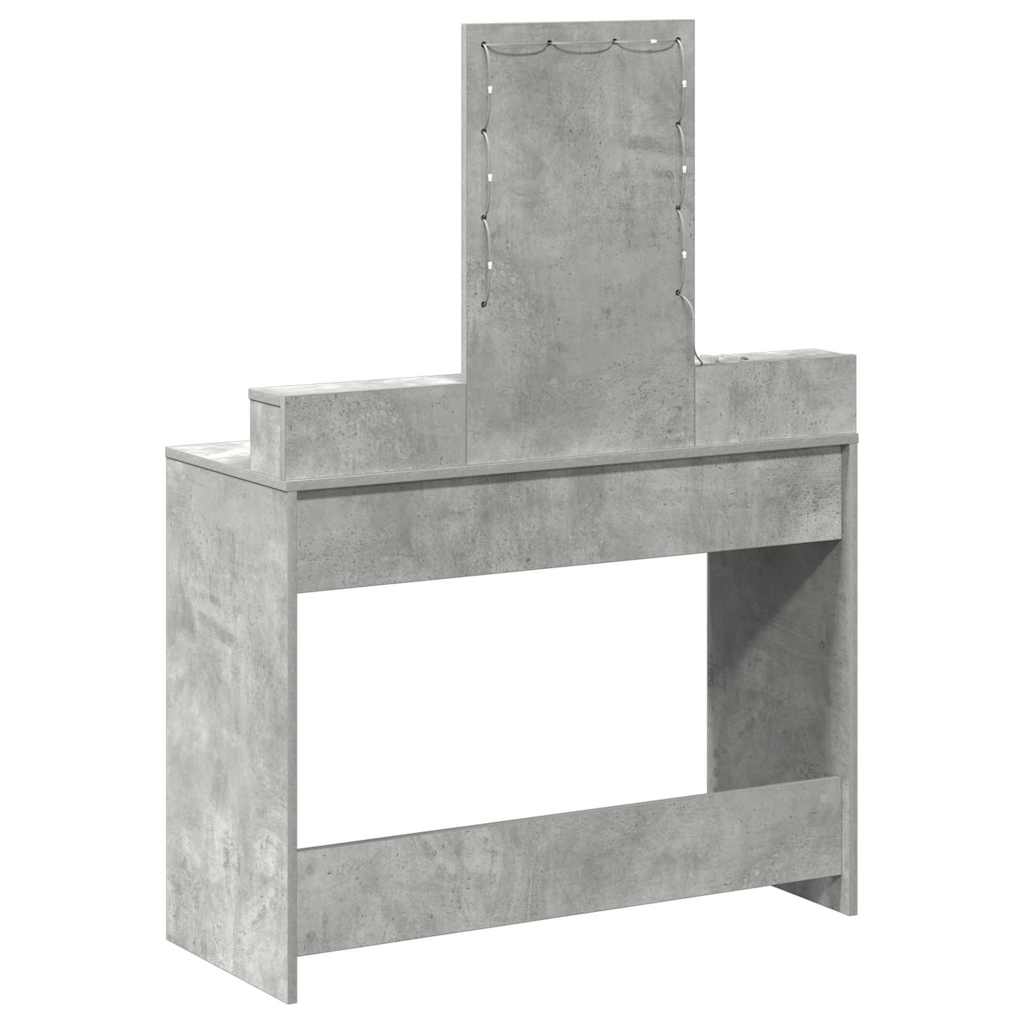 Makeup Table with Storage Gray 100 x 41 x 140 cm Engineered Wood