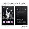 24 Stück Kurze Quadratische Falsche Nägel mit Blumendesigns Glänzend Vollabdeckung Acrylnagel Winter Künstlicher Nagel Maniküre