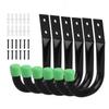 6PCS/Set J-Type Bike Wall Mount Hooks Anti-Slip Rubber Coating Bike Parking Hanger  Garage Storage
