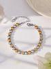 European & American Fashion Star Zirconium Necklace & Bracelet Set - Color-block Stainless Steel Jewelry