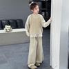 2025 Mädchen Herbst & Frühling Mode-Set im koreanischen Stil: Basishemd, Hose mit weitem Bein & Dreiteiler