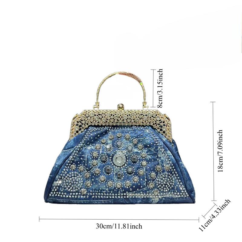 Fashionable Banquet Socialite Diamond Jewelry Handbag Temperament Elegant Lady Single Shoulder Diagonal Cross Bag