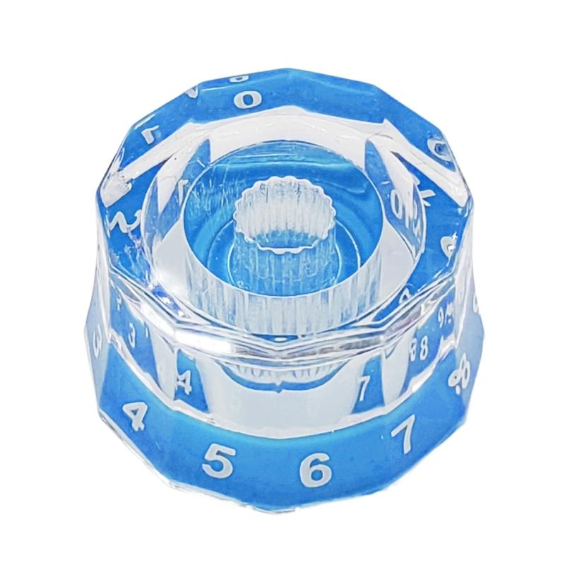 4Pcs Guitar Contral Knobs, Clear Knobs Electric Guitar Bass Top Hat Knobs Speed Volumes Tone Control Knobs Replacement