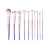 Professional 10PCS Makeup Brush Set Pink-Purple Gradient Handle Soft Synthetic Bristles for Full Face Cosmetic Application