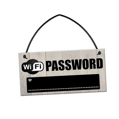 Wooden Wifi Password Hanging Sign Plaque Chalkboard for Home Hotel 20x10cm