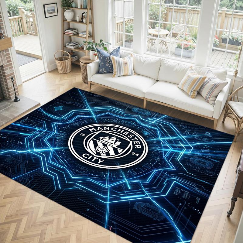 Manchester City Design Kristal Fluweel Tapijt Gezellig Niet?Antislip Bedrukt Tapijt Voor Slaapkamer Woonkamer Entree