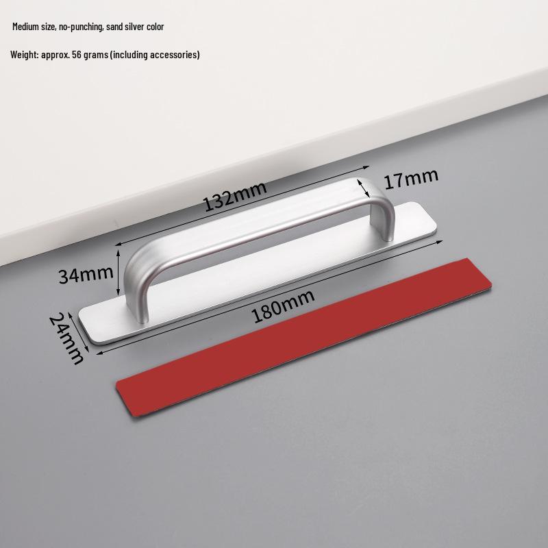 Aluminum Alloy No-Drill Handle for Glass, Wood, or Wardrobe Doors and Windows