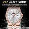 BINBOND Top Luxury Men's Quartz Watch Men's Diamond Watch Waterproof Night Light Date Week Stainless Steel Watch