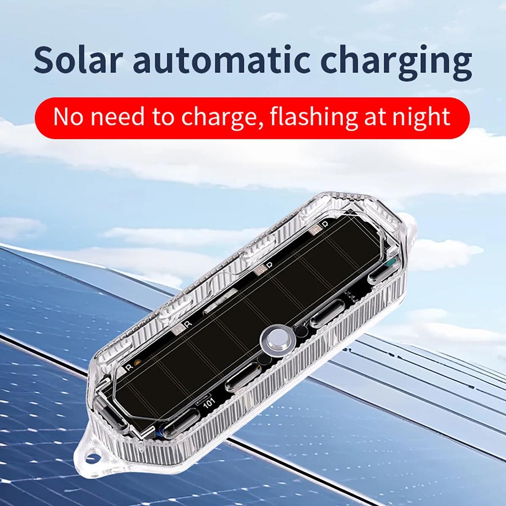 4x Draadloos LED Zonne-Stroboscooplicht Auto Fiets Vrachtwagen Waarschuwingslicht Enkel licht Kerst Decoratief licht voor Motorfiets