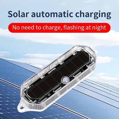 8 Pcs Solar Flashing Warning Light LED Warning Safety Flashing By Strobe Light Christmas Decorative Light for Motorcycle RGB