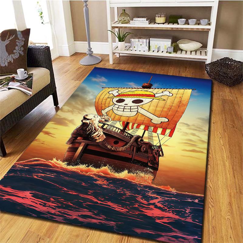 One Piece Jolly Roger Logo Carpet Rug For Living Room Bedroom Home Sofa Decoration,kids Play Nonslip Floor Mat
