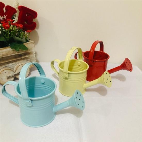 Kettle Ornament Drop-resistant Opening Design Creative Decorative Galvanized Iron Flower Planting Pot Watering Can Home Garden