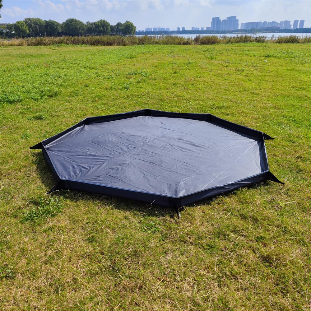 Octagonal Ground Sheet for 2-3 Person One-Pole Tents, Lightweight, Waterproof, PU4000mm, 3D Design, Includes Storage Bag