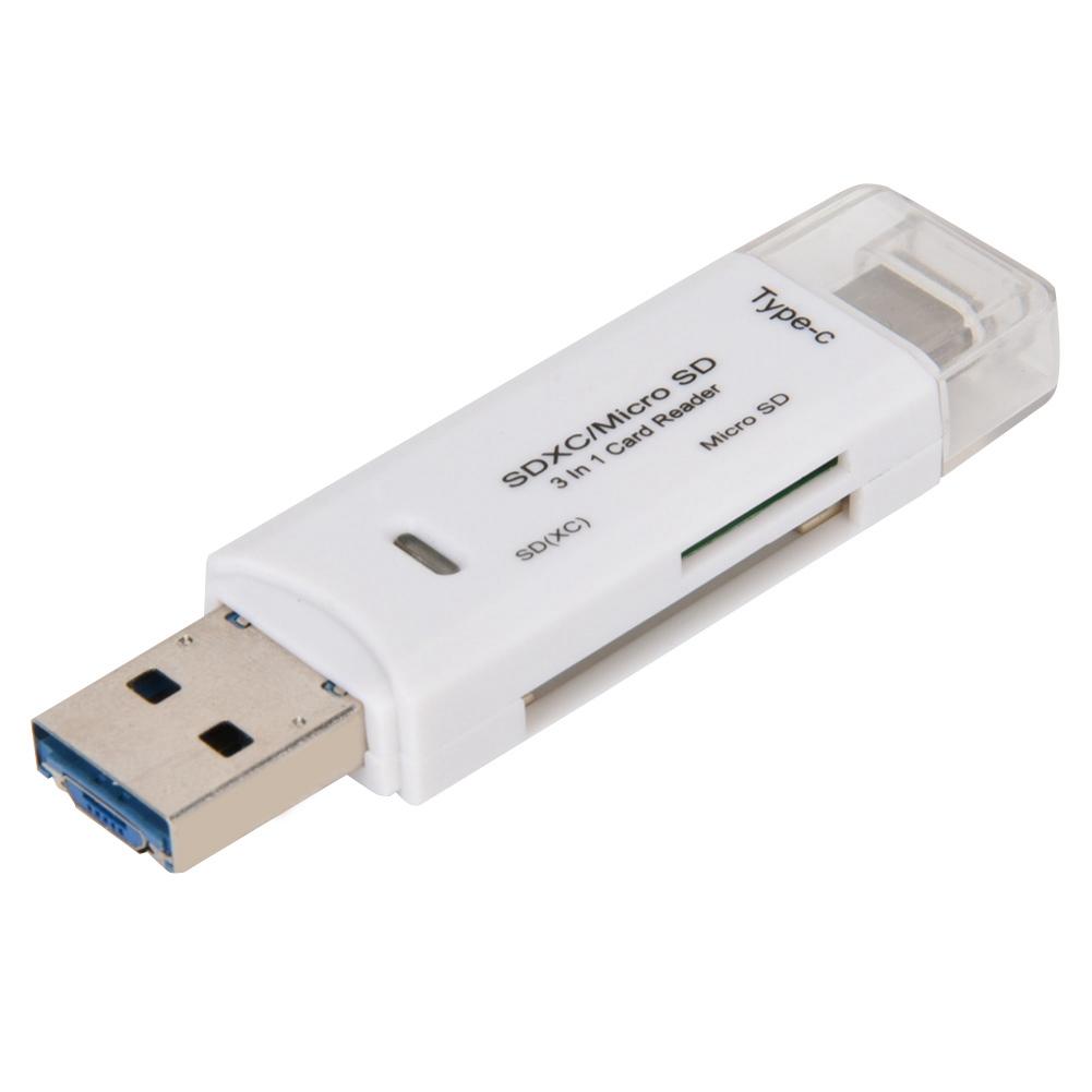 New Multifunctional 3 In 1 TypE C   USB Card Rder High Speed   (Black)