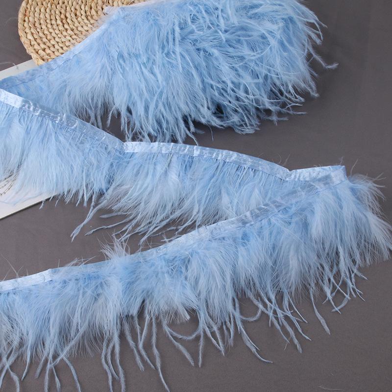 Ostrich Fur Turkey Feather Cloth Belt Diy Feather Handicraft Jewelry Clothing Luggage Decoration Material