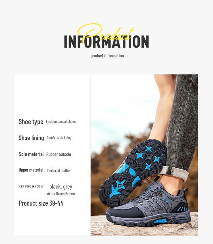 Men's Non-Slip Hiking Shoes: Wear-Resistant, Travel-Ready, Autumn/Winter, Height-Boosting, Ideal for Middle-Aged Travelers.