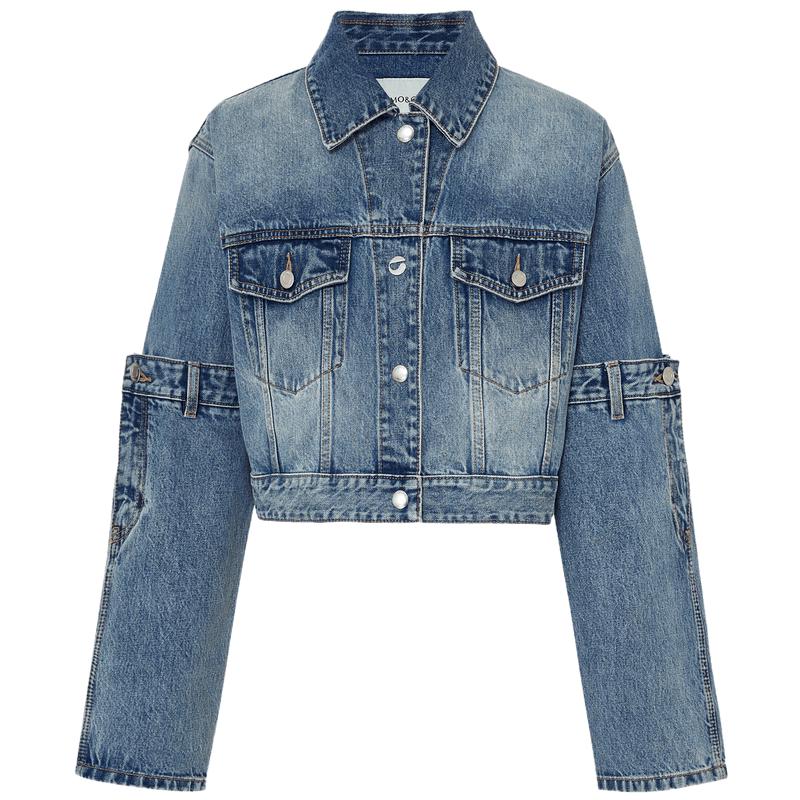 

MO&Co. Женская джинсовая куртка из вареного хлопка XS 155