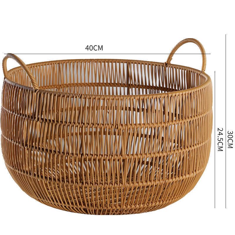 Henton Imitation Rattan Woven Handle Storage Basket
