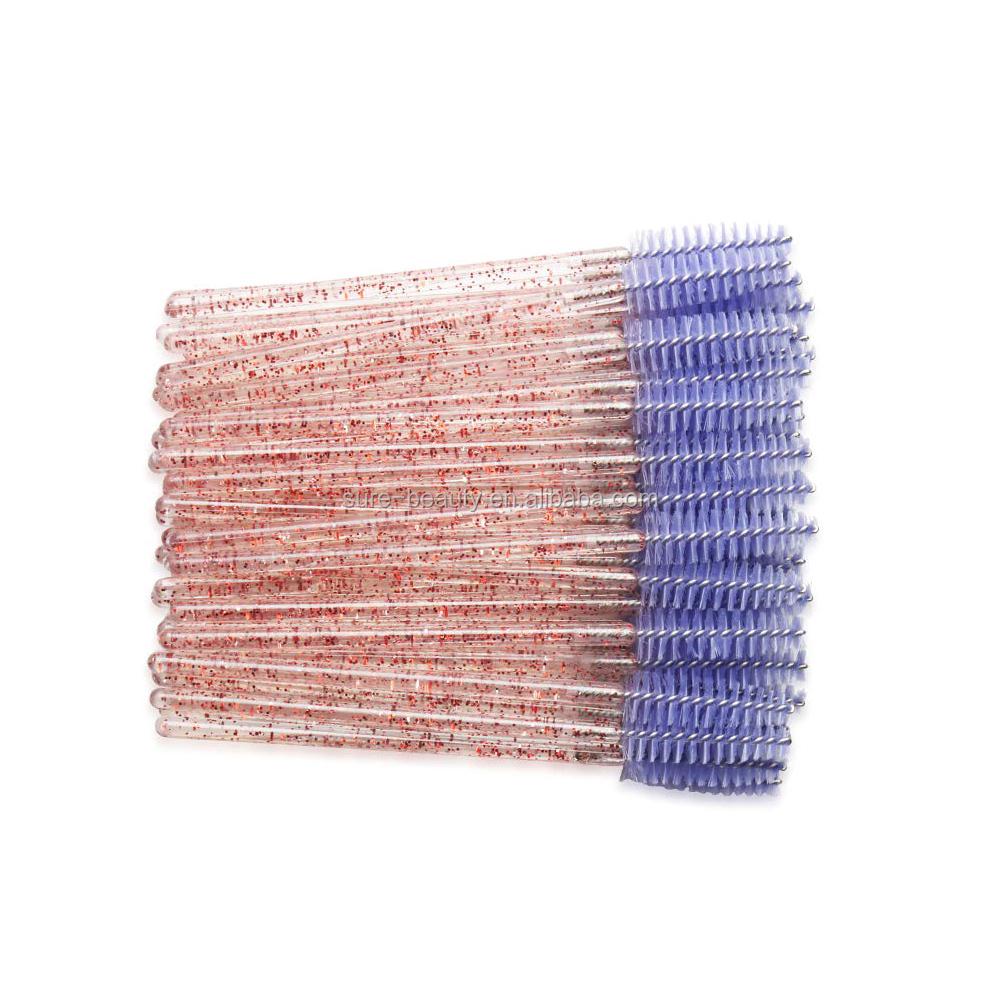 50pcs Crystal Eyelash Brushes with  Diamond Handle Mascara Wands Applicator Cosmetic Brush