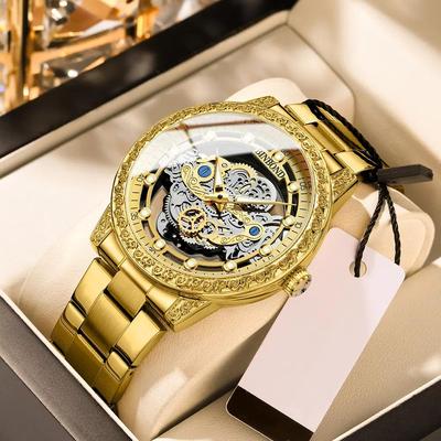 Fashionable Carving Men's Temperament Trend Quartz Watch Hollowed Out Business Precision Steel Watch