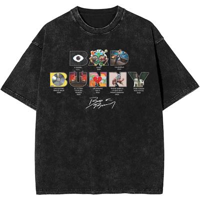 Bads Bunnys DTMF Debi Tirar Mas Fotos Album T-Shirts Gewaschene Baumwoll-T-Shirts Vintage für Männer Frauen Streetwear Tops Tees