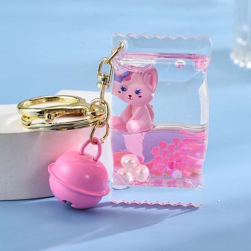 Creative Flowing Sand Acrylic Wishing Bottle Keychain