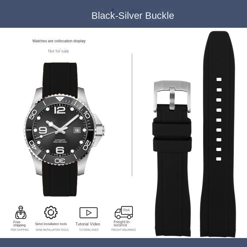 Kautschuk Silikon Armband für Citizen Tissot Seiko Rolex Gebogenes Ende Sport Wasserdicht Uhrenarmband Orange Armband 18/19/20/21/22mm