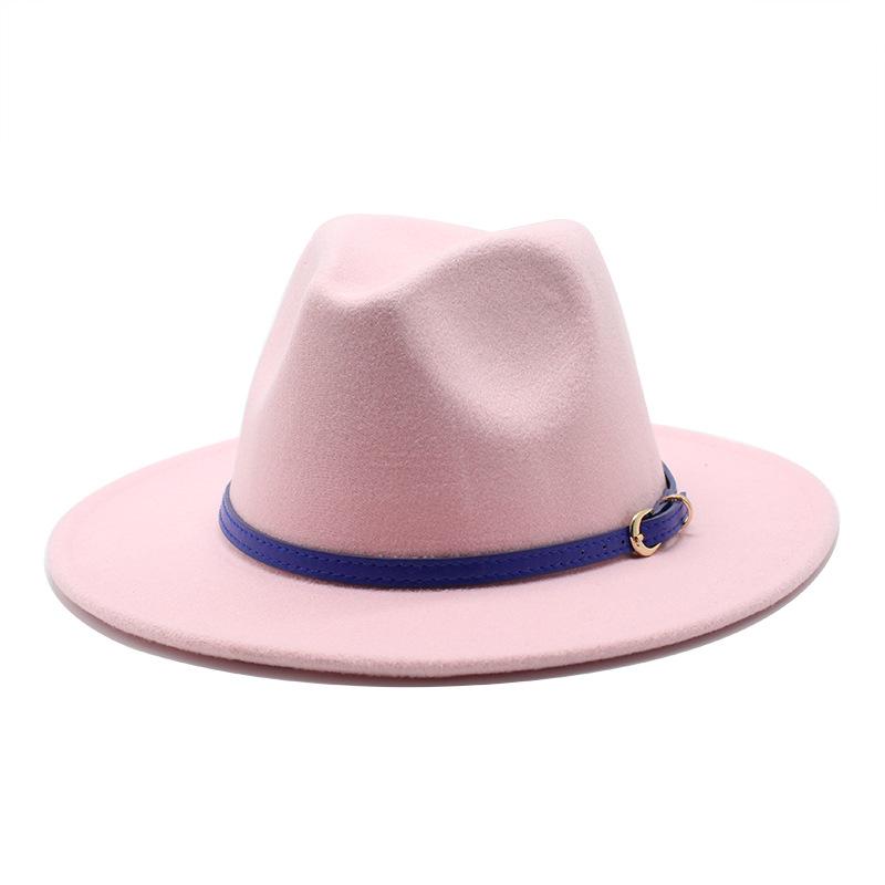 British Style Men And Women Jazz Woolen Hat Big Eave Hat Classic Woolen Hat
