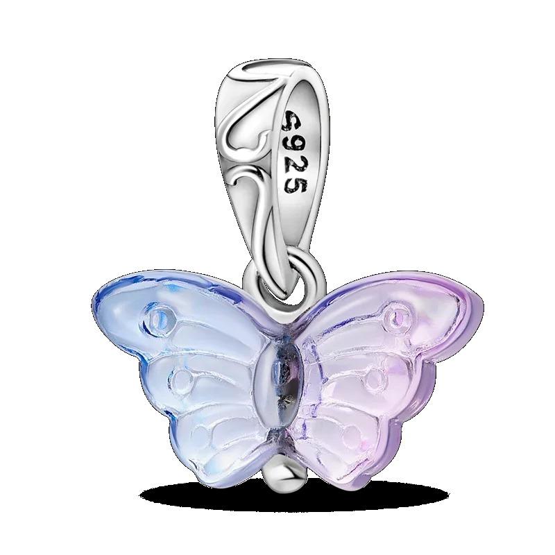 Fashion 925 Silver Colorful Butterfly Dragonfly Hummingbird Spring Series Charms Beads Fit 925 diy Bracelet Jewelry
