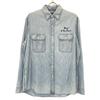 POLO RALPH LAUREN Blue back embroidered denim shirt tops M Light blueUsed