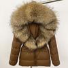 OFTBUY Winter Jacket Women's Real Raccoon Fox Fur White Duck Down Coat Thick Warm