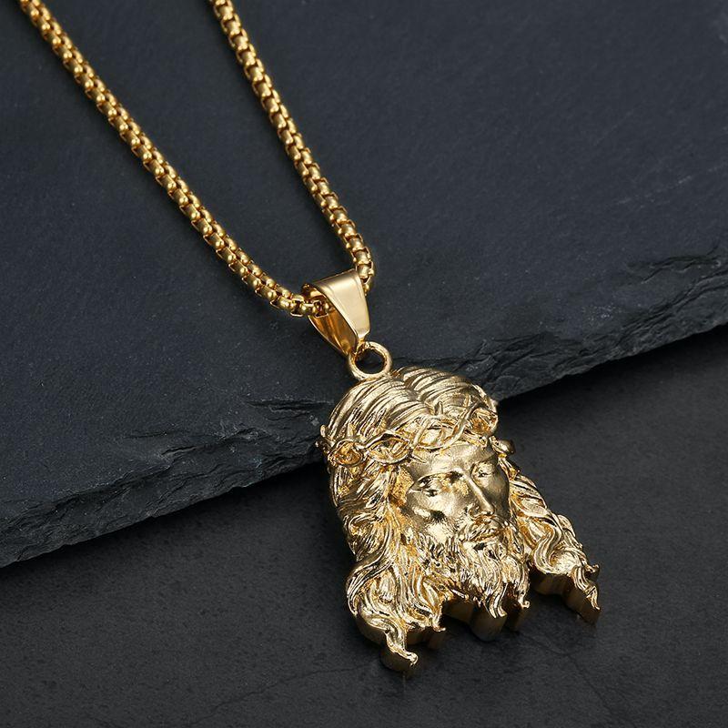 New Hiphop Stainless Steel Pendant Necklace for Men Vacuum Plated Sagrada Familia YS Portrait Chain Urban Streetwear Men Jewelry