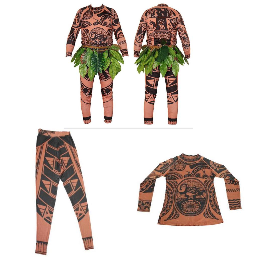 Fun And Stylish Halloween Adult Mens Moana Maui Tattoo T Shirt Pants Cosplay Costume