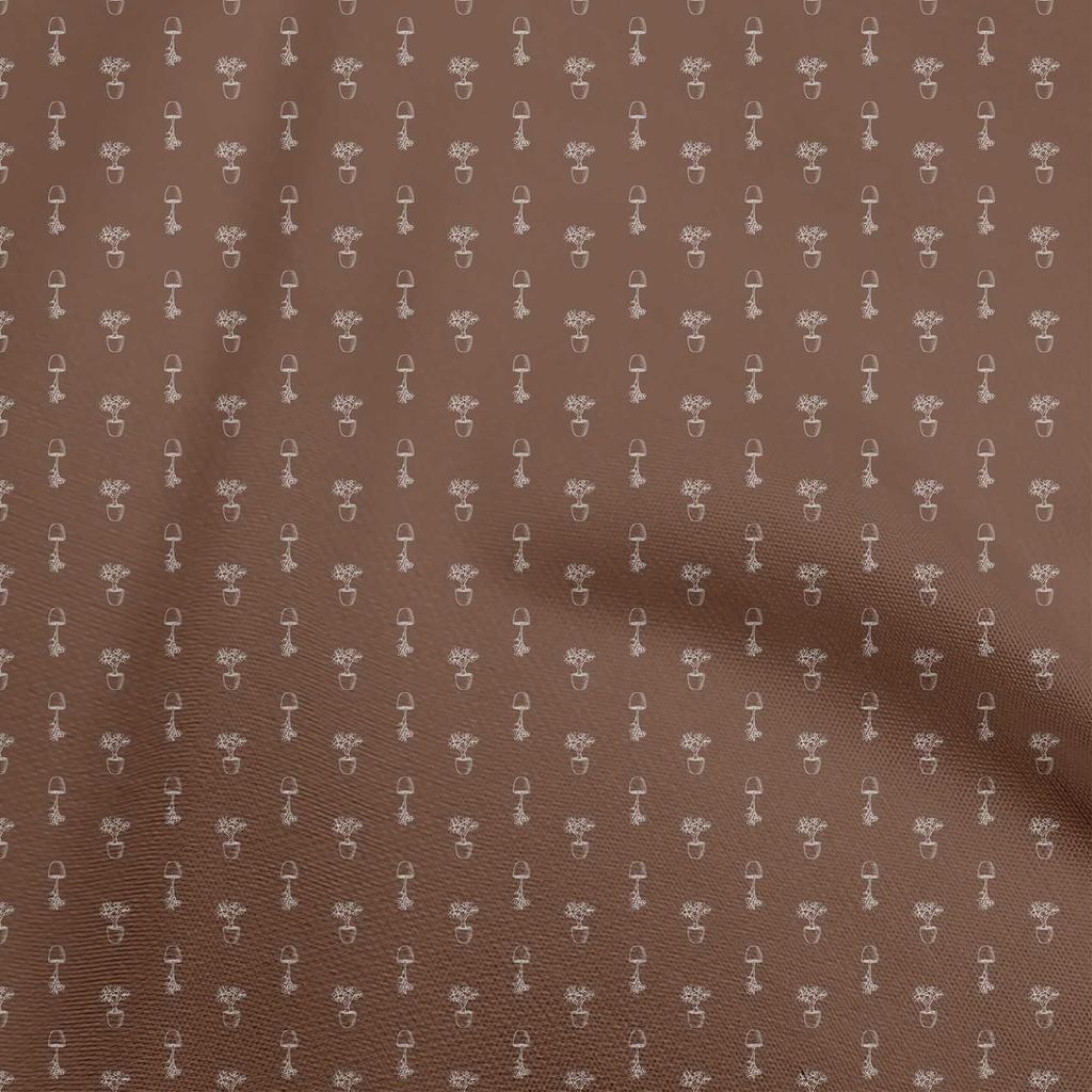 oneOone Cotton Flex Brown Fabric House Plants Sewing Craft Projects Fabric Prints By Yard 40 Inch