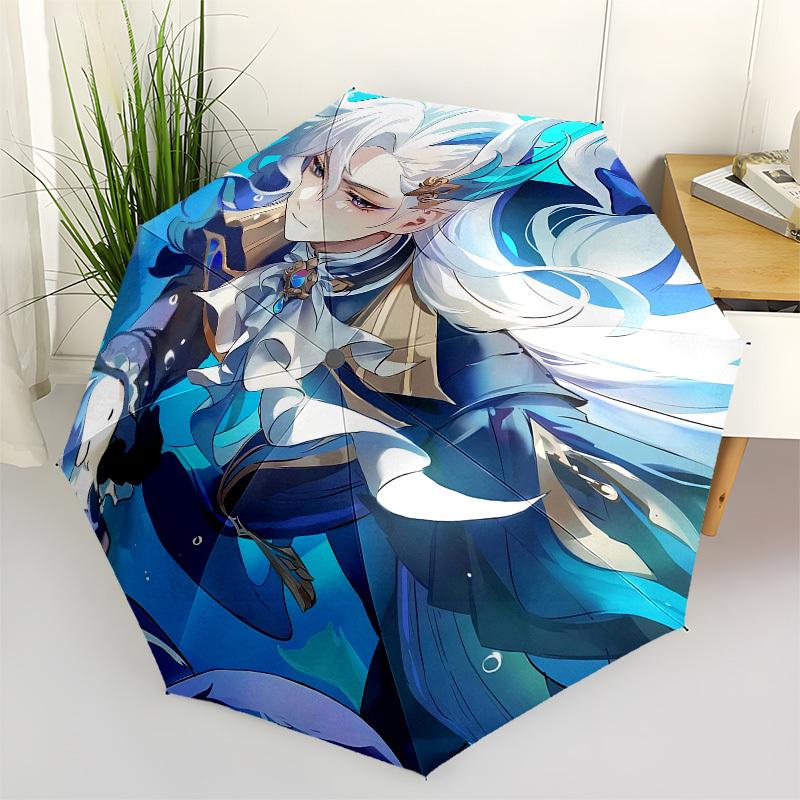 

Fantasy Character, Blue Theme- Automatic Opening and Closing, 8-rib Structure Portable Umbrella, Suitable for Men and Women in All Seasons -