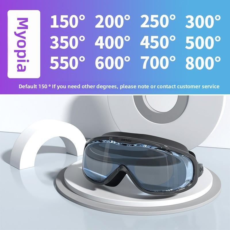 Swimming Goggles Anti-high Definition Waterproof and Anti-fog Myopia Adult Swimming Goggles Large Frame Swimming Glasses Swimming Equipment Supplies