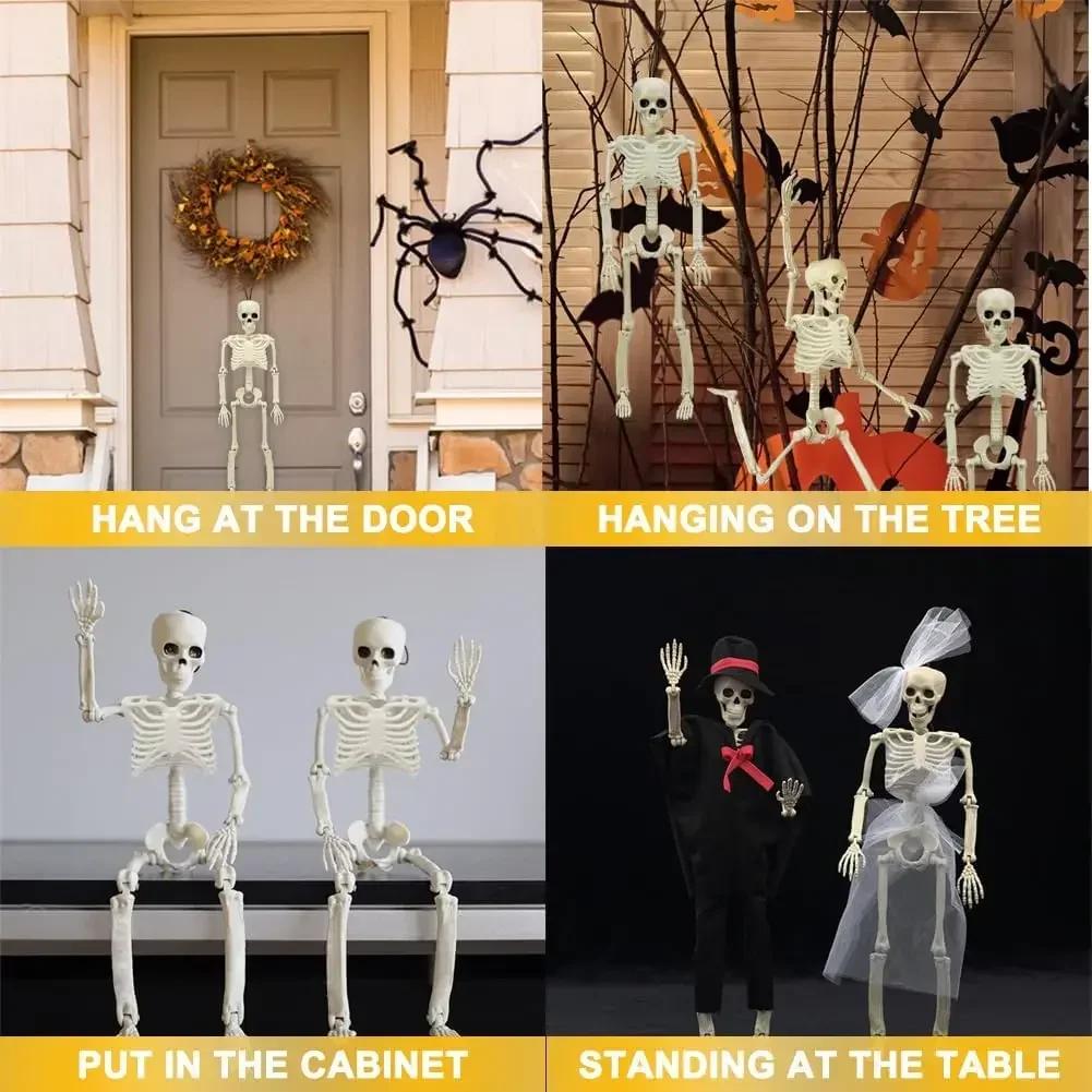 Realistic Skeleton Prop 40cm Movable Human Model Pumpkin Full Body Figure Toy Halloween Decor Bride Groom Witch Ornaments