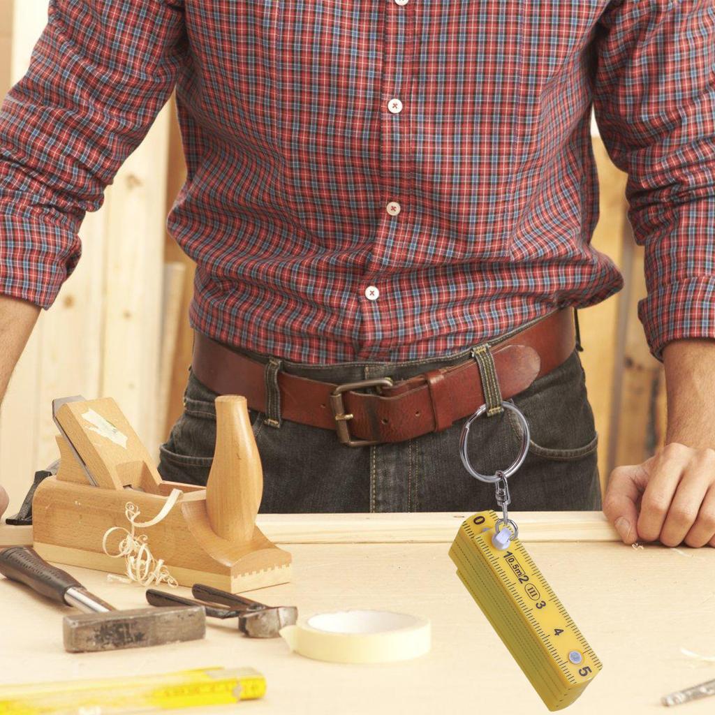 Compact Folding Ruler Keyring Multifunction Mini Folding Ruler Keychain Easy To Carry for Convenient Measuring Anywhere