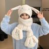 Cute Kuromi Three Piece Hat Set Cartoon Parent Child Melody Fashion Scarf Glove One Piece Hat 3-in-1
