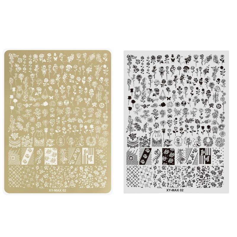 

Пластини для стемпінгу нігтів з нержавіючої сталі, квіткові лінійні дизайни, штамп-пластини з зображеннями для нігтів, манікюрні шаблони, інструмент для нейл-арту