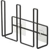 Film Hook Glass & Bottle Holder, Black, Approx. W18 X D6 X H14cm (excluding Film Hook), Tower Drainer, Kitchen Panel, Easy Installation, 8042