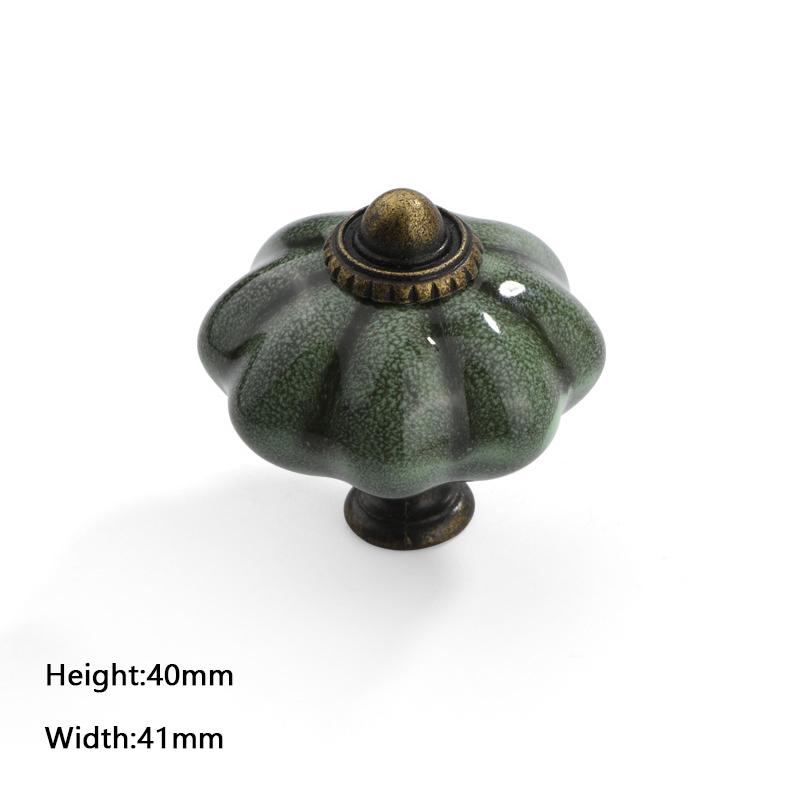 Vintage Ceramic Pumpkin Cabinet Knob Drawer Furniture Handles Dresser Door Pulls Wardrobe Closet Cupboard Hardware Accessories