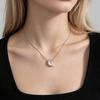 Korean Crescent Moon Necklace: Versatile Snake Chain for Couples